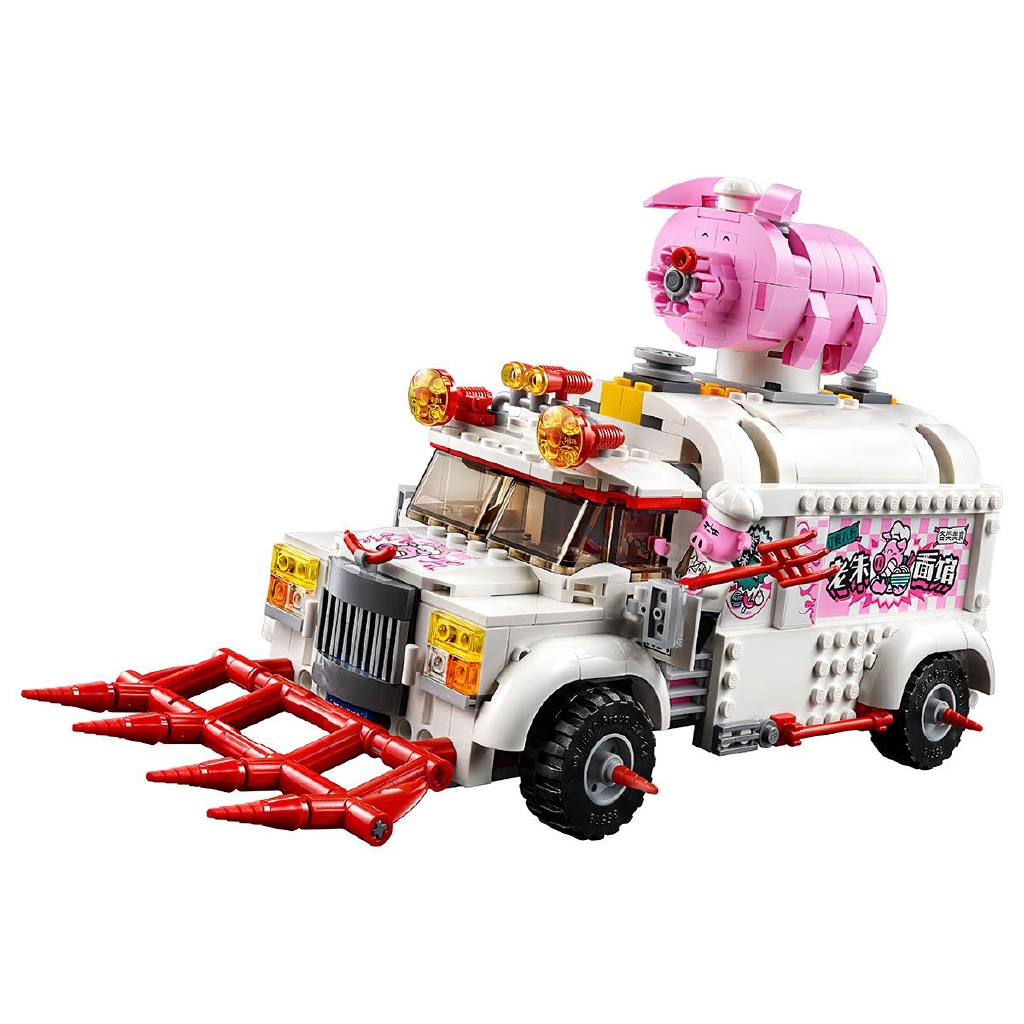 Original Lego 80009 Wukong Xiaoxia Pig Chef Mobile Nail Rake Car